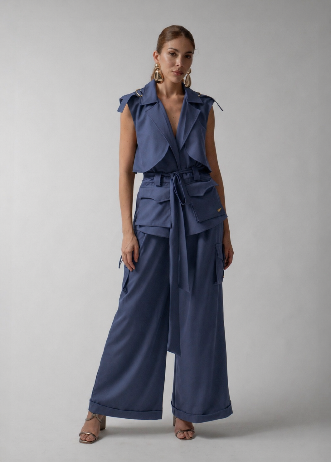Melenne Blue Cargo Pant