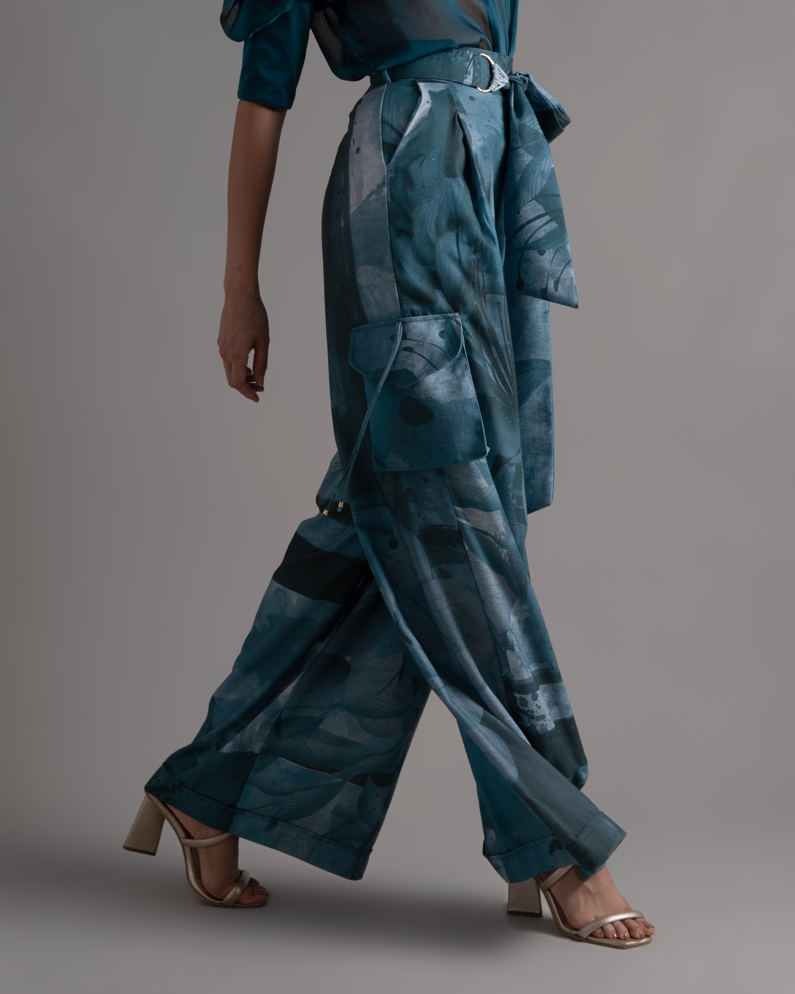 Armata Teal Belt Pant