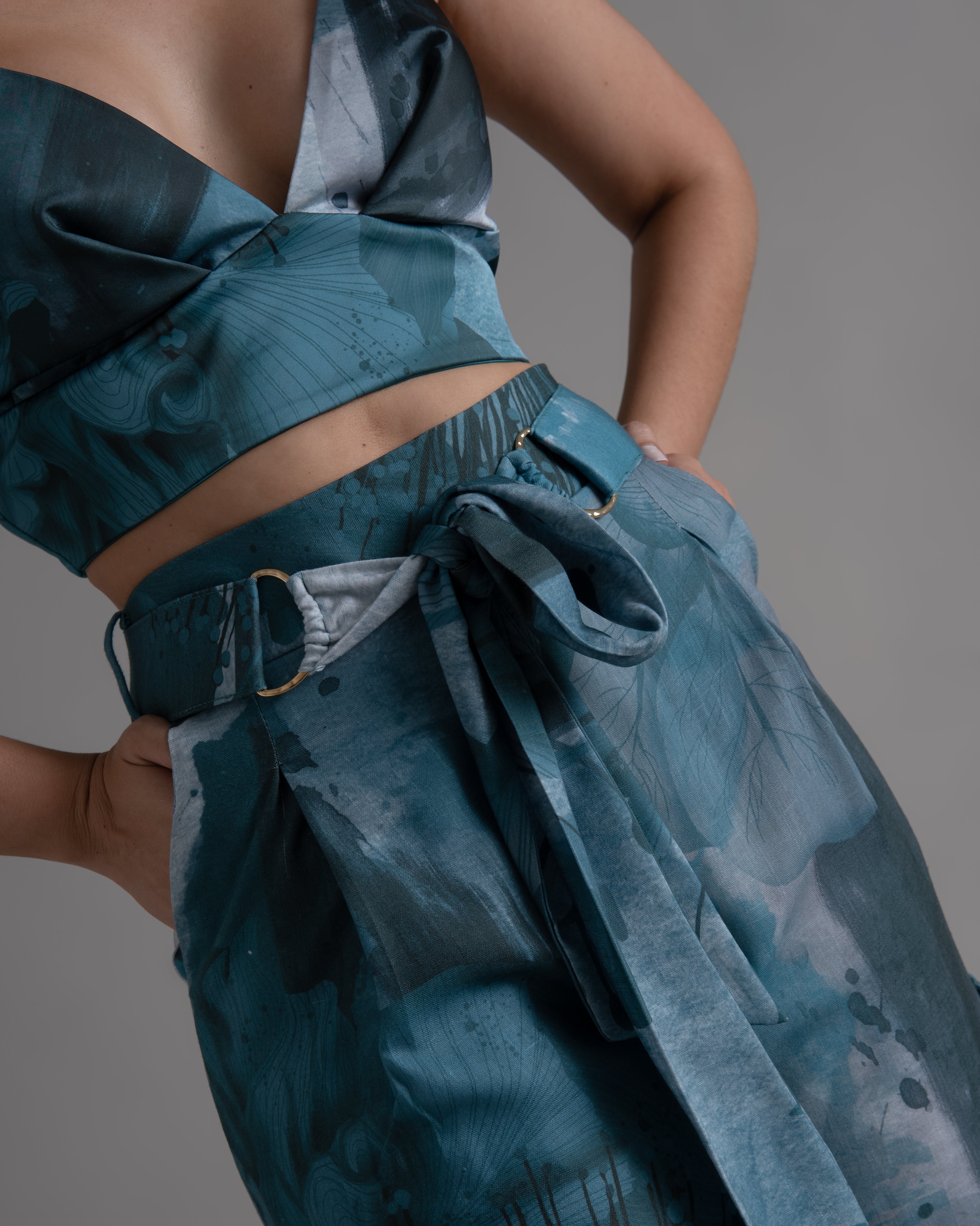 Armata Teal Belt Pant