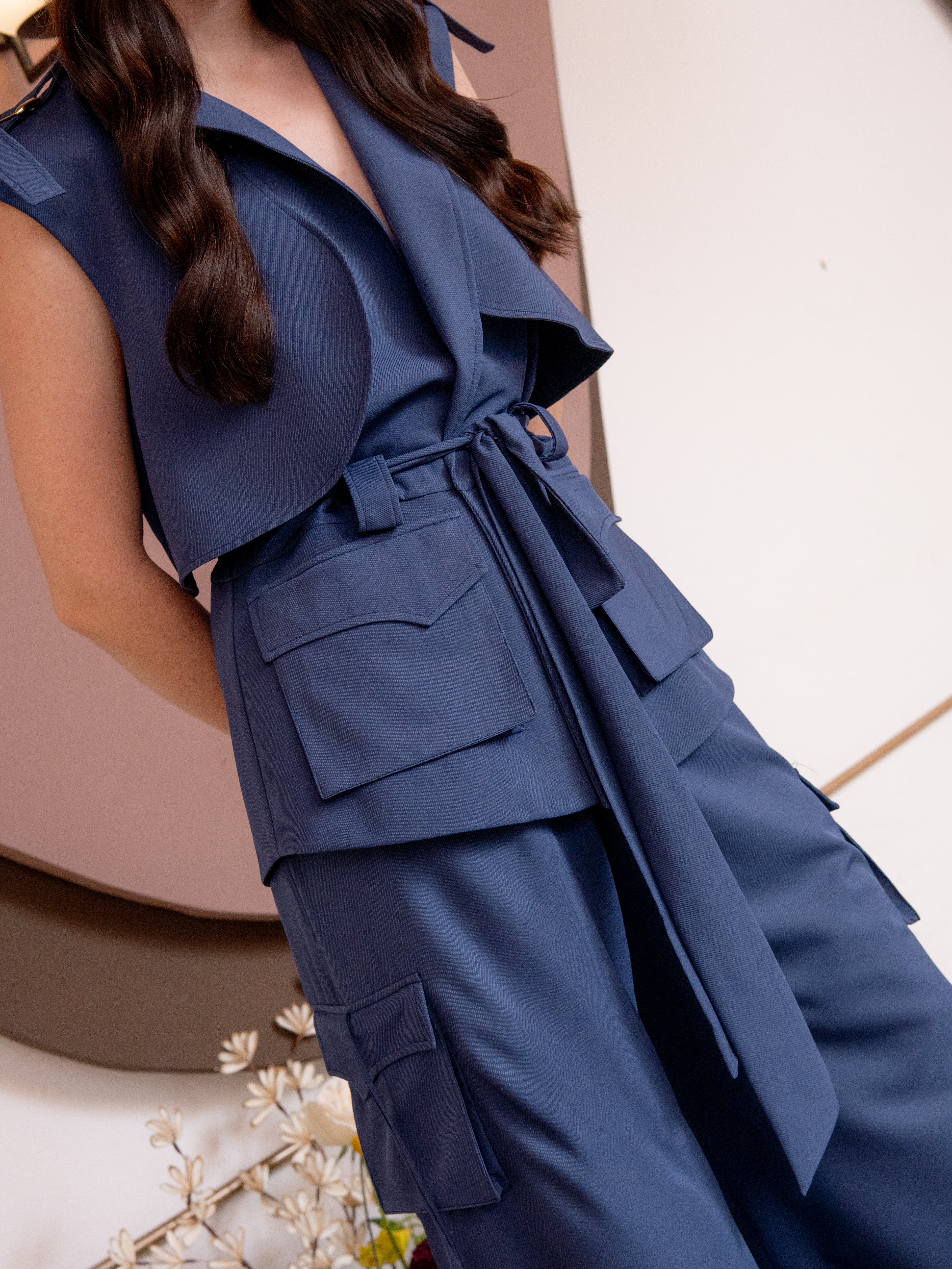 Melenne Blue Cargo Pant