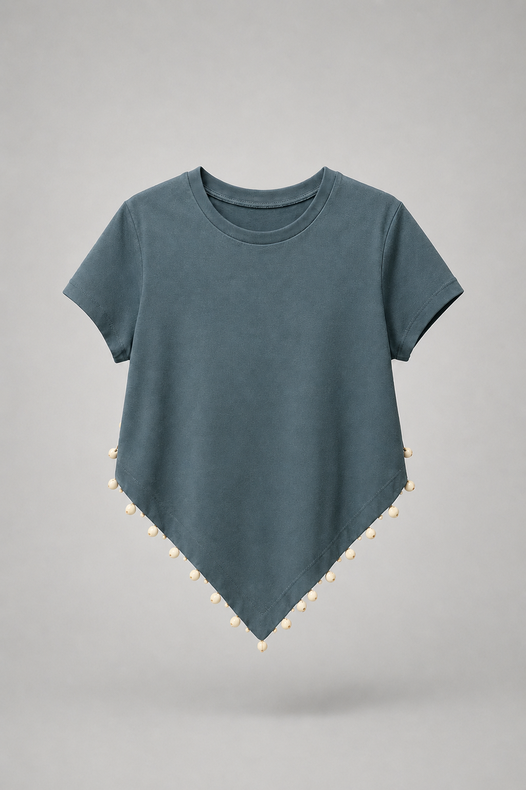 Steal Blue Beaded Top