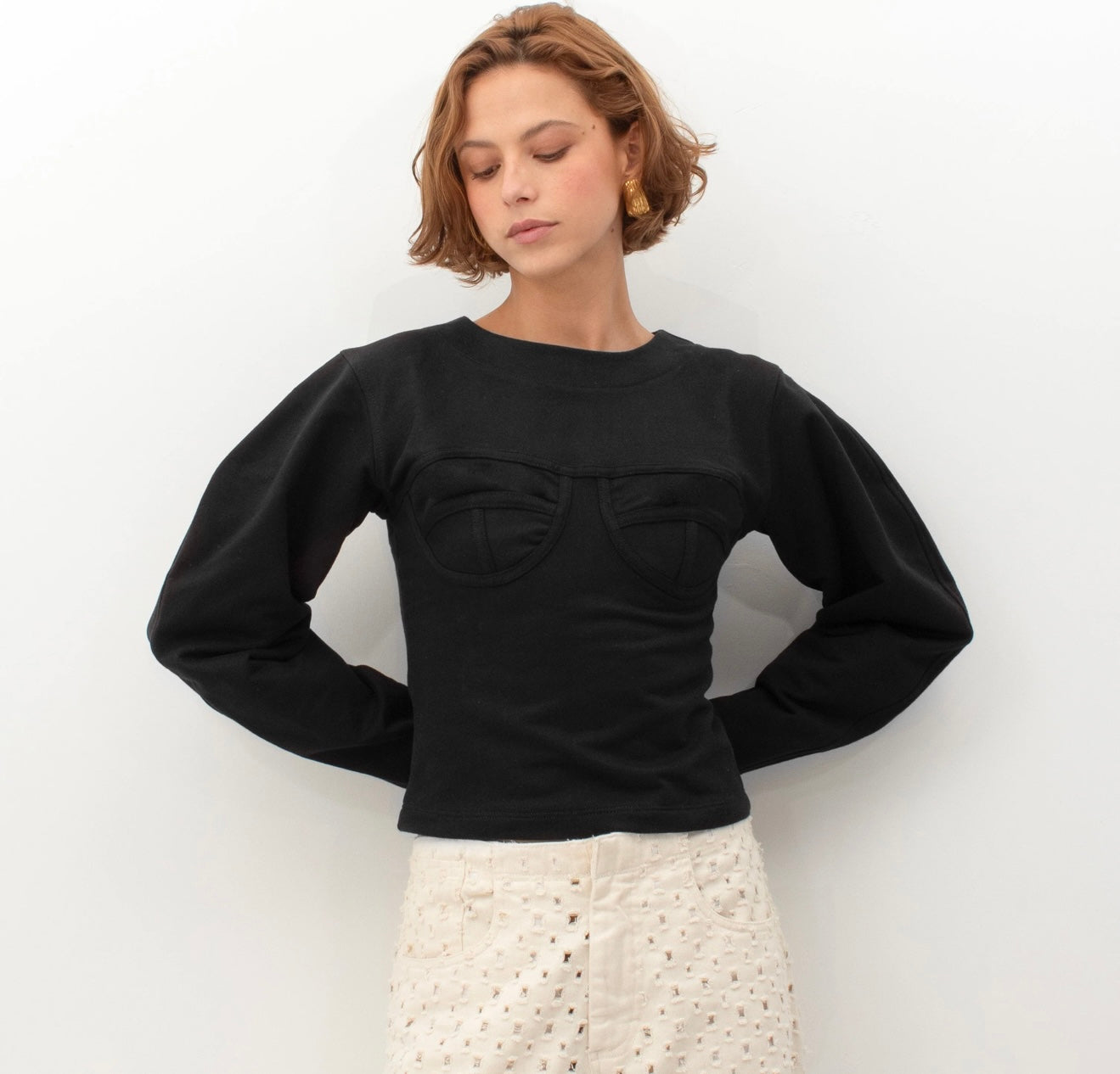 Black Structured Corset Top