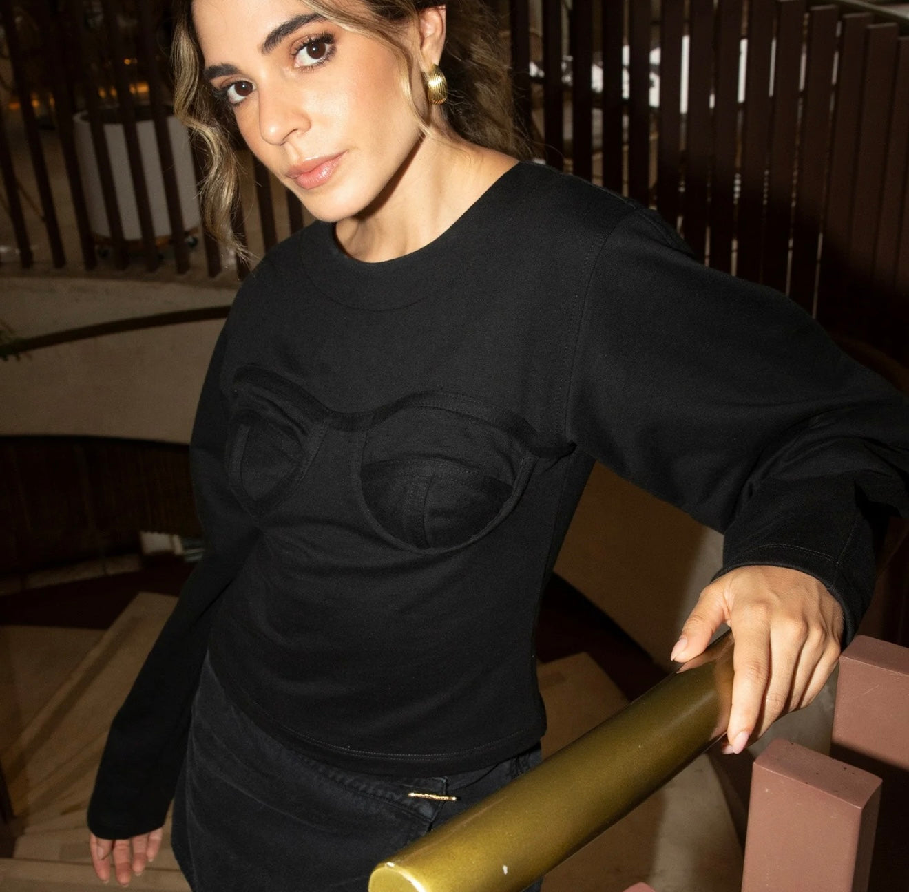 Black Structured Corset Top